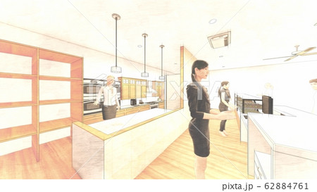 ケーキ屋　人あり　イラスト71 62884761