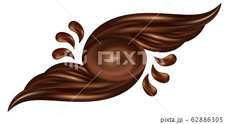 Chocolate swirl isolated, abstract shape with creamy splash and waves. Vector illustration Chocolate swirl isolated, abstract shape with creamy splash and waves. Vector illustration 62886305