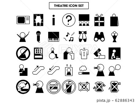 劇場アイコンセットのイラスト素材