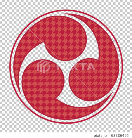 左三つ巴 マーク コースター イラスト 62886495