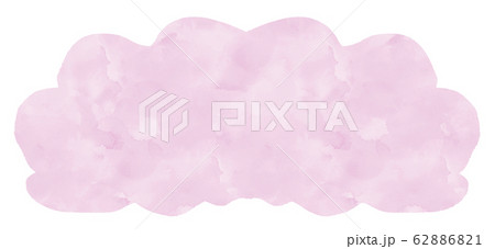 ピンク色のモコモコの雲のイラスト素材 6261