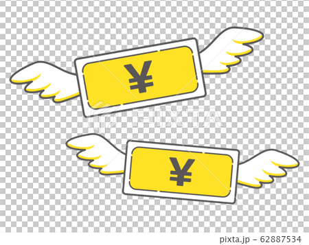 Simple icon of flying yen banknote Simple icon of flying yen banknote 62887534
