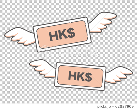 飛行港元鈔票簡單圖標 62887909