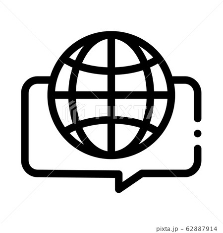 Earth Globe In Quote Frame Icon Thin Line Vector Earth Globe In Quote Frame Icon Thin Line Vector 62887914