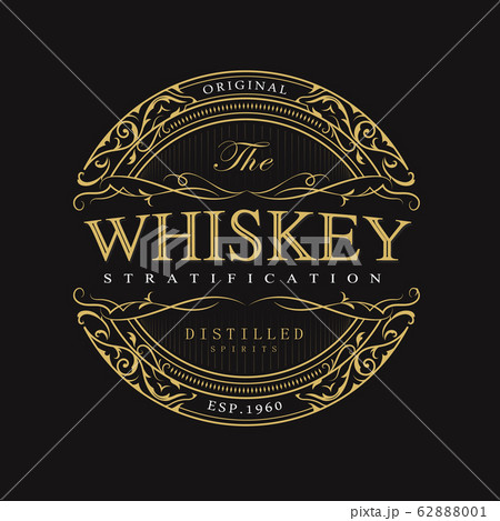 Vintage whiskey badge banner engraving retro Vintage whiskey badge banner engraving retro 62888001