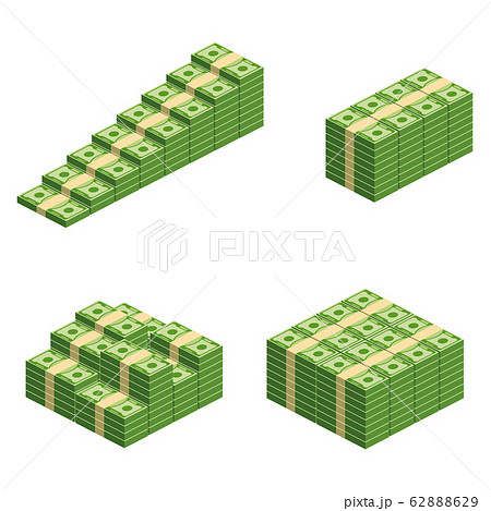 Huge packs of paper money. Bundle with cash bills. 62888629