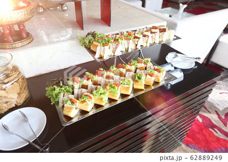 Mini Club Sandwich with chicken beacon ham, Egg Mini Club Sandwich with chicken beacon ham, Egg 62889249