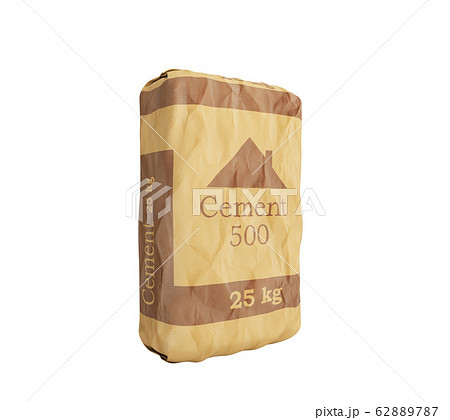 Cement bag on white background 3D rendering image Cement bag on white background 3D rendering image 62889787