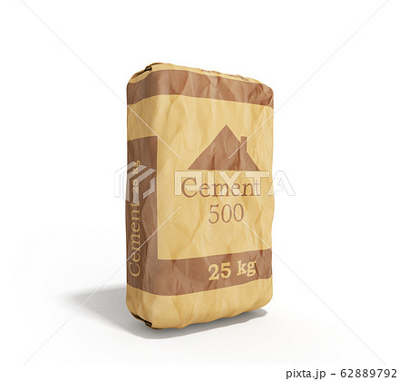Cement bag on white background 3D rendering image 62889792