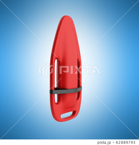 red throw buoy 3d render on blue background 62889793