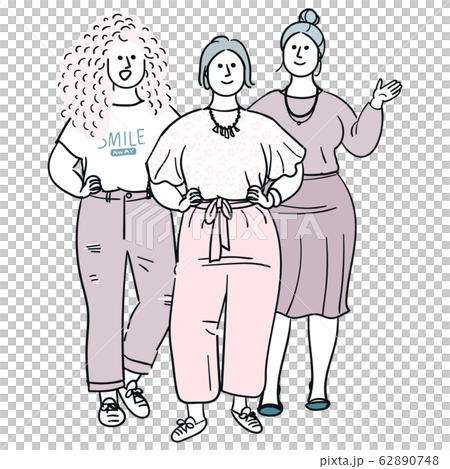 ふくよかな女性　トリオ 62890748