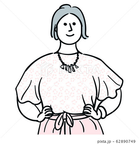 ふくよかな女性のイラスト素材 6749