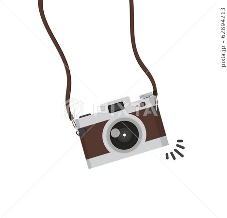 Old camera with strap vector 62894213