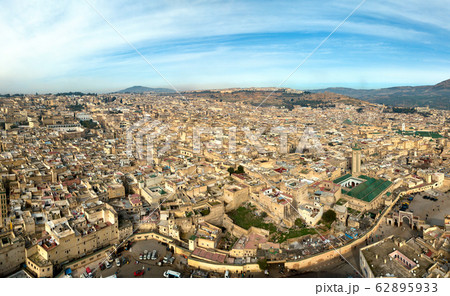 Aerial view of Medina in Fes and Medersa Aerial view of Medina in Fes and Medersa 62895933
