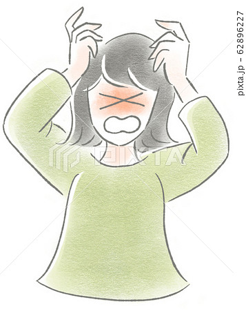 悩む女性のイラスト 悩む女性のイラスト 62896227
