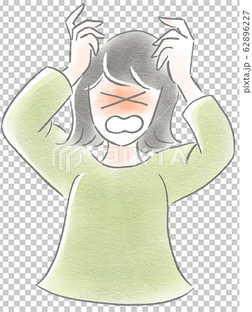 悩む女性のイラスト 悩む女性のイラスト 62896227