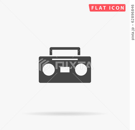 Cassette Recorder Flat Vector Iconのイラスト素材