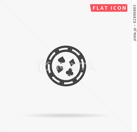 Casino, Poker Chip flat vector icon 62896865
