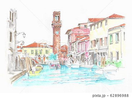 世界遺産の街並み・イタリア・ベニス・ムラーノ島 世界遺産の街並み・イタリア・ベニス・ムラーノ島 62896988