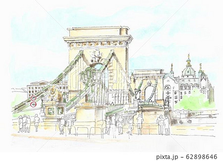 世界遺産の街並み・ハンガリー・ブダペスト・鎖橋 62898646