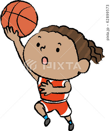 Basket Lay Up Shoot Black Women Stock Illustration