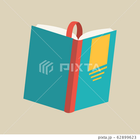 Open book with ribbon bookmark icon