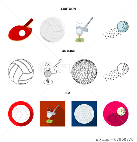 Vector design of ball and soccer symbol. Set of ball and basketball stock vector illustration. 62900576