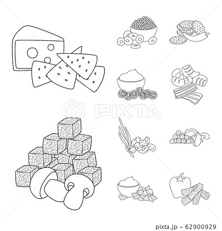 Isolated object of taste and crunchy sign. Set of taste and cooking vector icon for stock. Isolated object of taste and crunchy sign. Set of taste and cooking vector icon for stock. 62900929