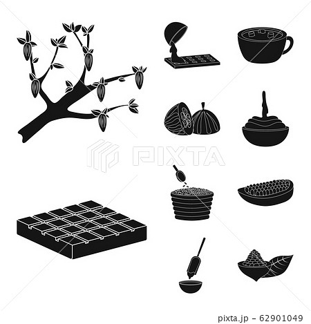 Isolated object of cooking and brown logo. Set of cooking and beans stock symbol for web. 62901049