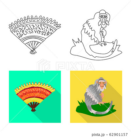 Vector design of and travel icon. Set of and traditional stock vector illustration. 62901157