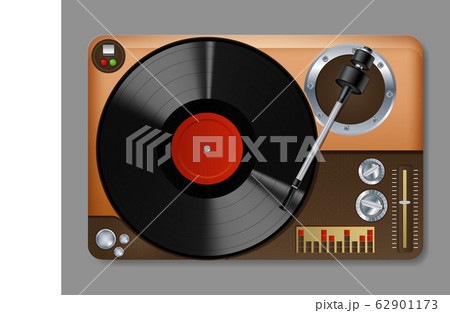 Realistic Detailed 3d Vintage Vinyl Player. Vector 62901173