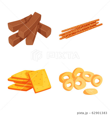 Isolated object of food and crunchy symbol. Collection of food and flavor vector icon for stock. 62901383