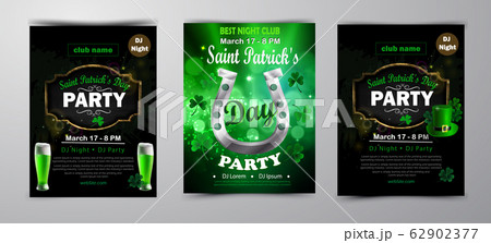 St. Patrick's Day poster set Vector illustration 62902377