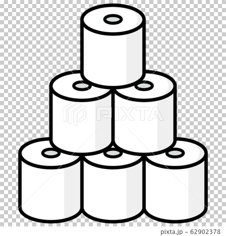 トイレットペーパー ロールタワー カットイラスト 62902378