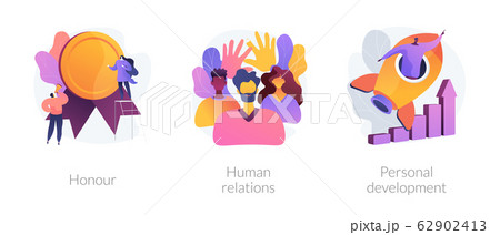 Personal achievement and employees training abstract concept vector illustrations. Personal achievement and employees training abstract concept vector illustrations. 62902413