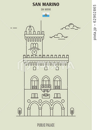 Public palace in San Marino. Landmark icon Public palace in San Marino. Landmark icon 62902865