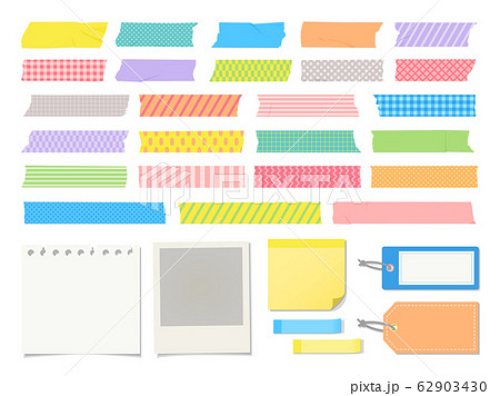 マスキングテープと紙のデザイン素材のイラスト素材