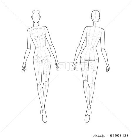 Fashion template of walking women. Fashion template of walking women. 62903483