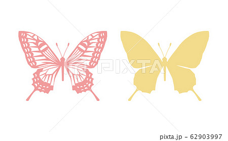アゲハ蝶のシルエットのイラスト素材