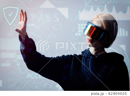 female programmer works with personal data in female programmer works with personal data in 62904020