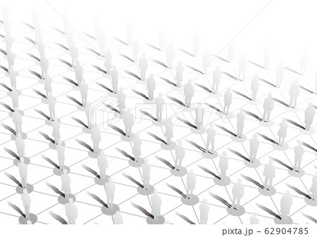 ベクターイラスト シルエット ネットワーク インフルエンサー インフルエンザ 新型コロナウィルスのイラスト素材