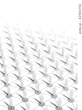 ベクターイラスト シルエット ネットワーク インフルエンサー インフルエンザ 新型コロナウィルスのイラスト素材