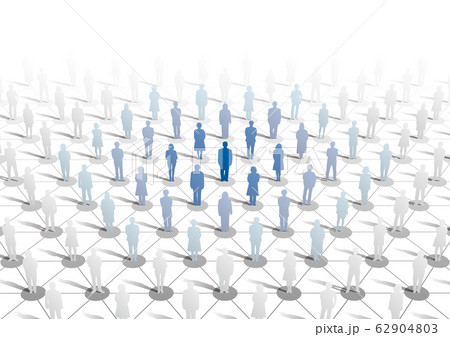 ベクターイラスト シルエット ネットワーク インフルエンサー インフルエンザ 新型コロナウィルスのイラスト素材