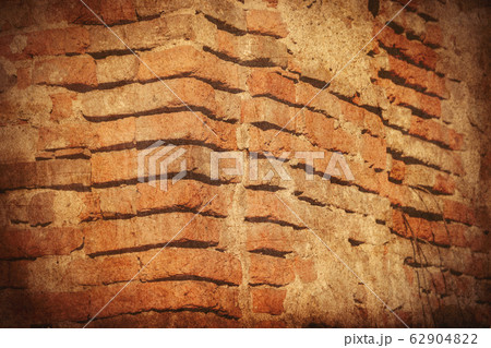 Closeup view on old brick wall of abandoned 62904822