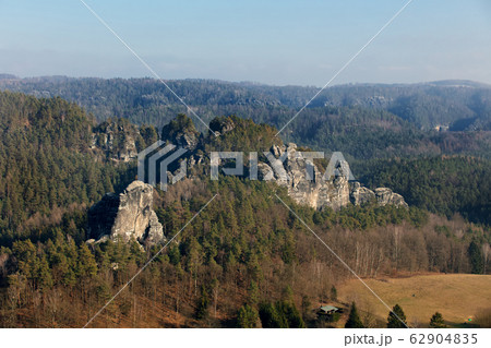 view of the rocks in Saxon Switzerland view of the rocks in Saxon Switzerland 62904835