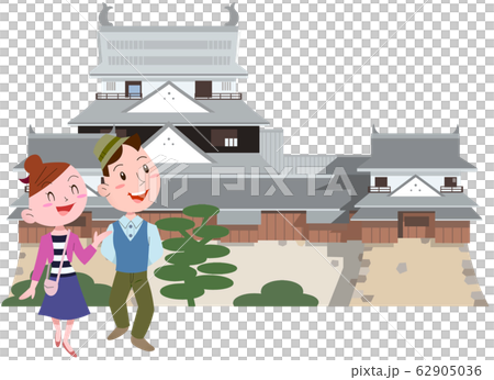 Matsuyama Castle and couple 62905036