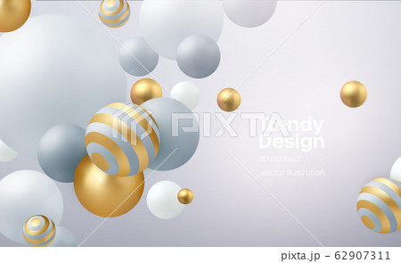 Abstract background with 3d geometric shapes. Modern cover design. Vector realistic illustration Abstract background with 3d geometric shapes. Modern cover design. Vector realistic illustration 62907311