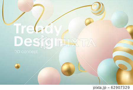 Abstract background with 3d geometric shapes. Modern cover design. Vector realistic illustration Abstract background with 3d geometric shapes. Modern cover design. Vector realistic illustration 62907329