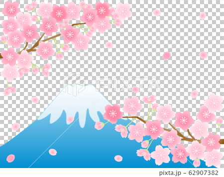 桜95 富士山のイラスト素材