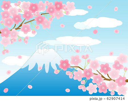 桜96　富士山 62907414
